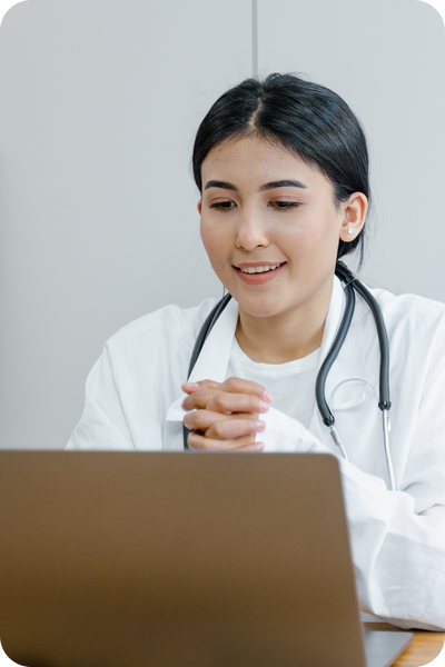 doctor on computer