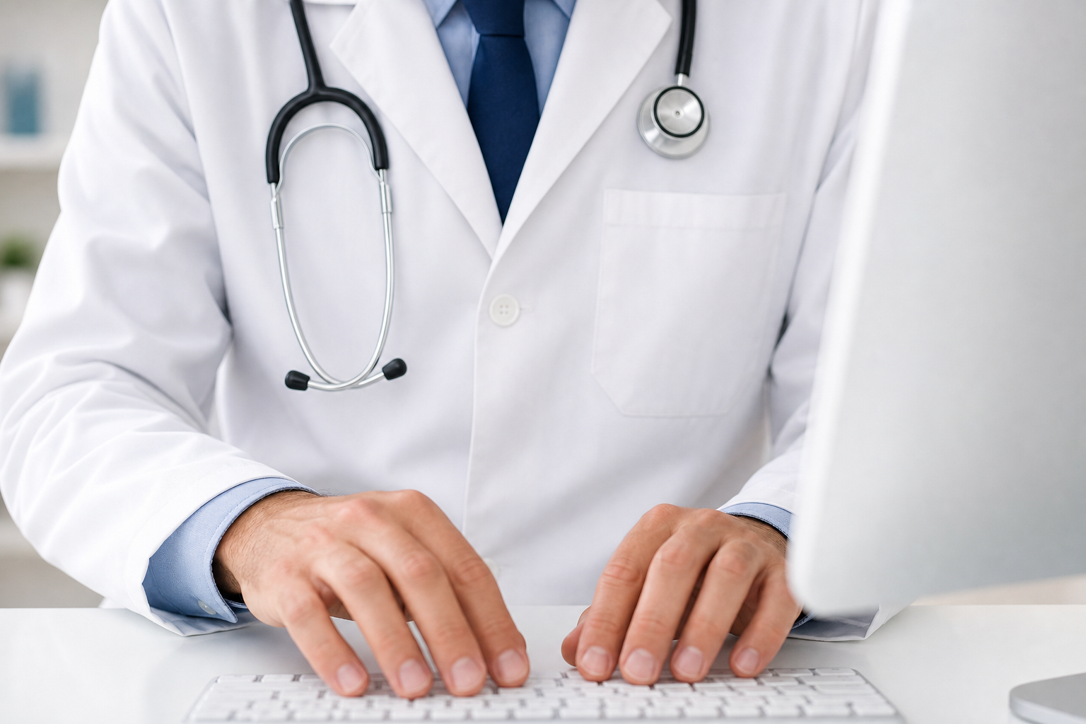 Doctors Typing on Computer 
