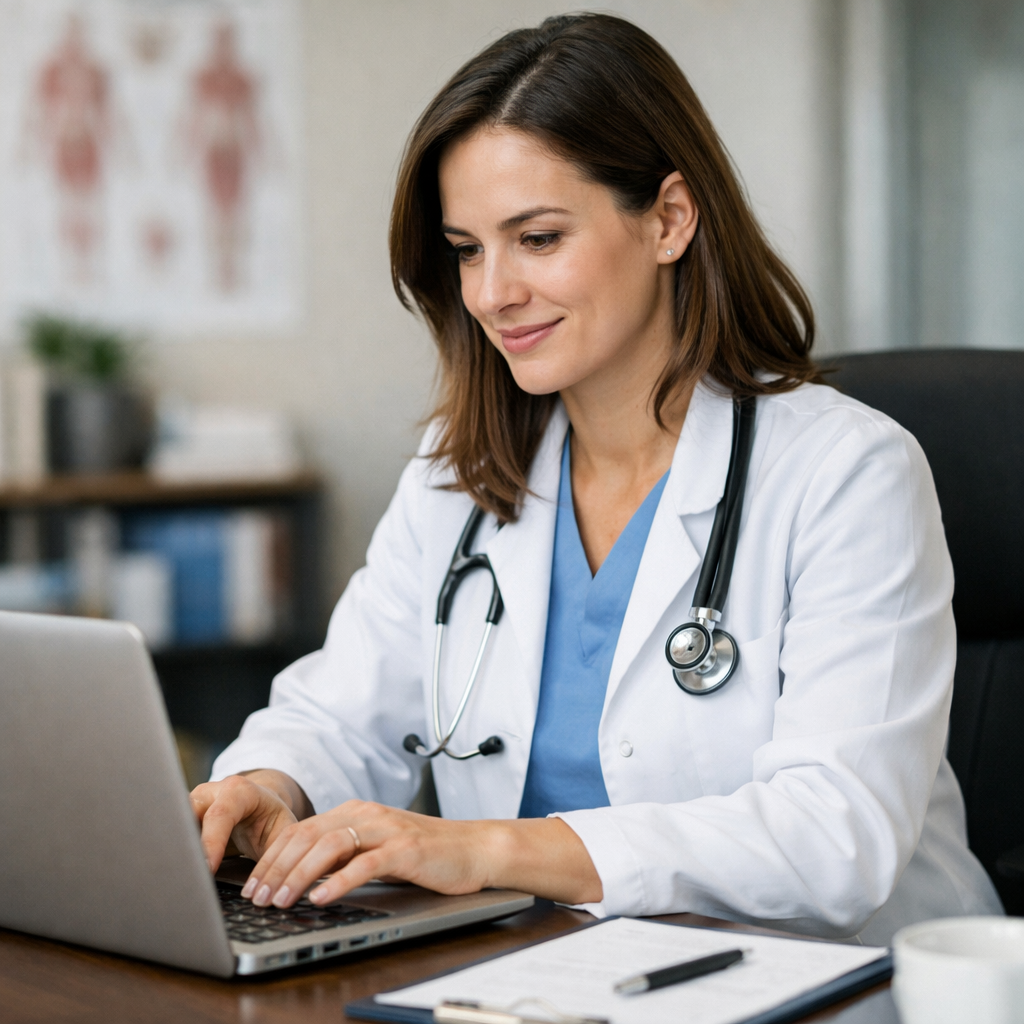 Female Doctor Typing-1