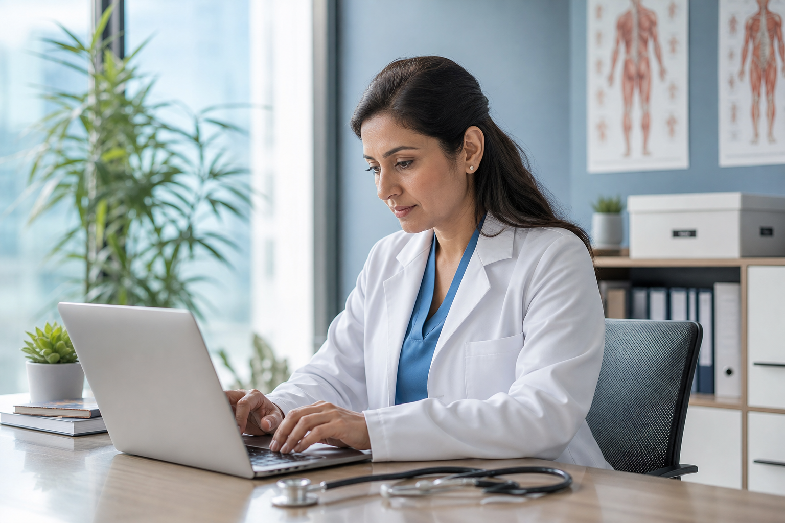 Doctor Working On Computer