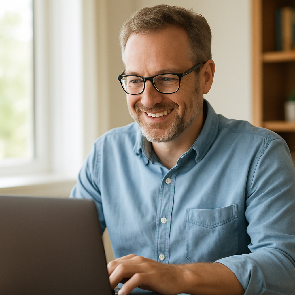 photographic person on computer brighter
